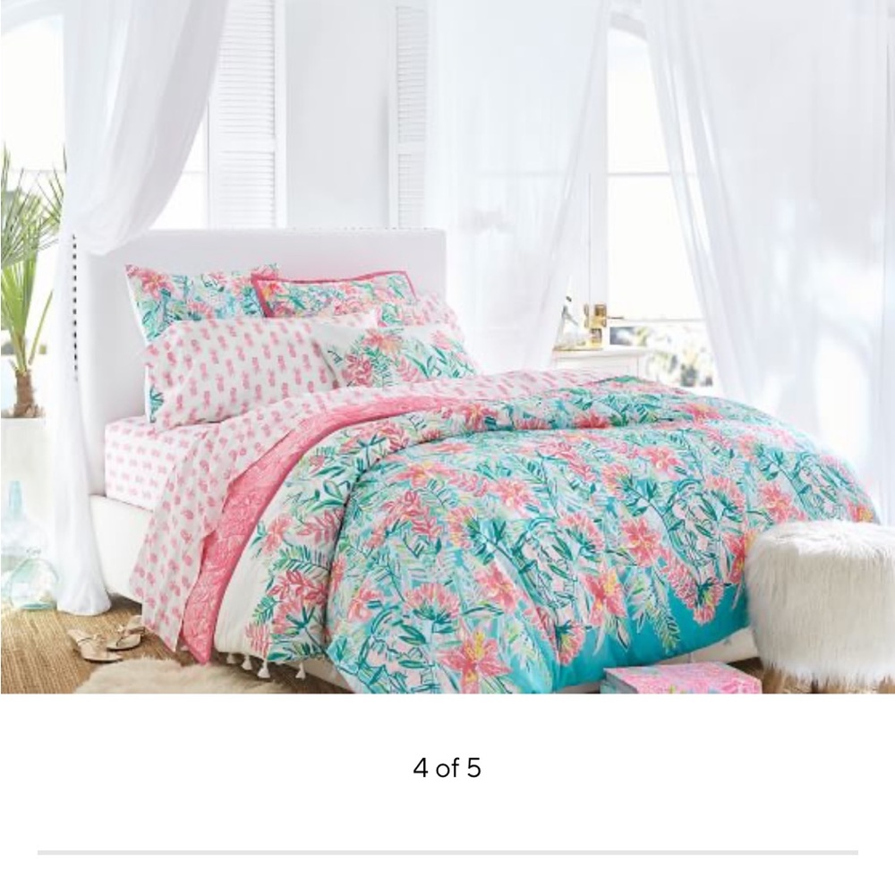 Lilly Pulitzer x Pottery Barn KING/Cal Duvet in Jungle Lilly Percale Print